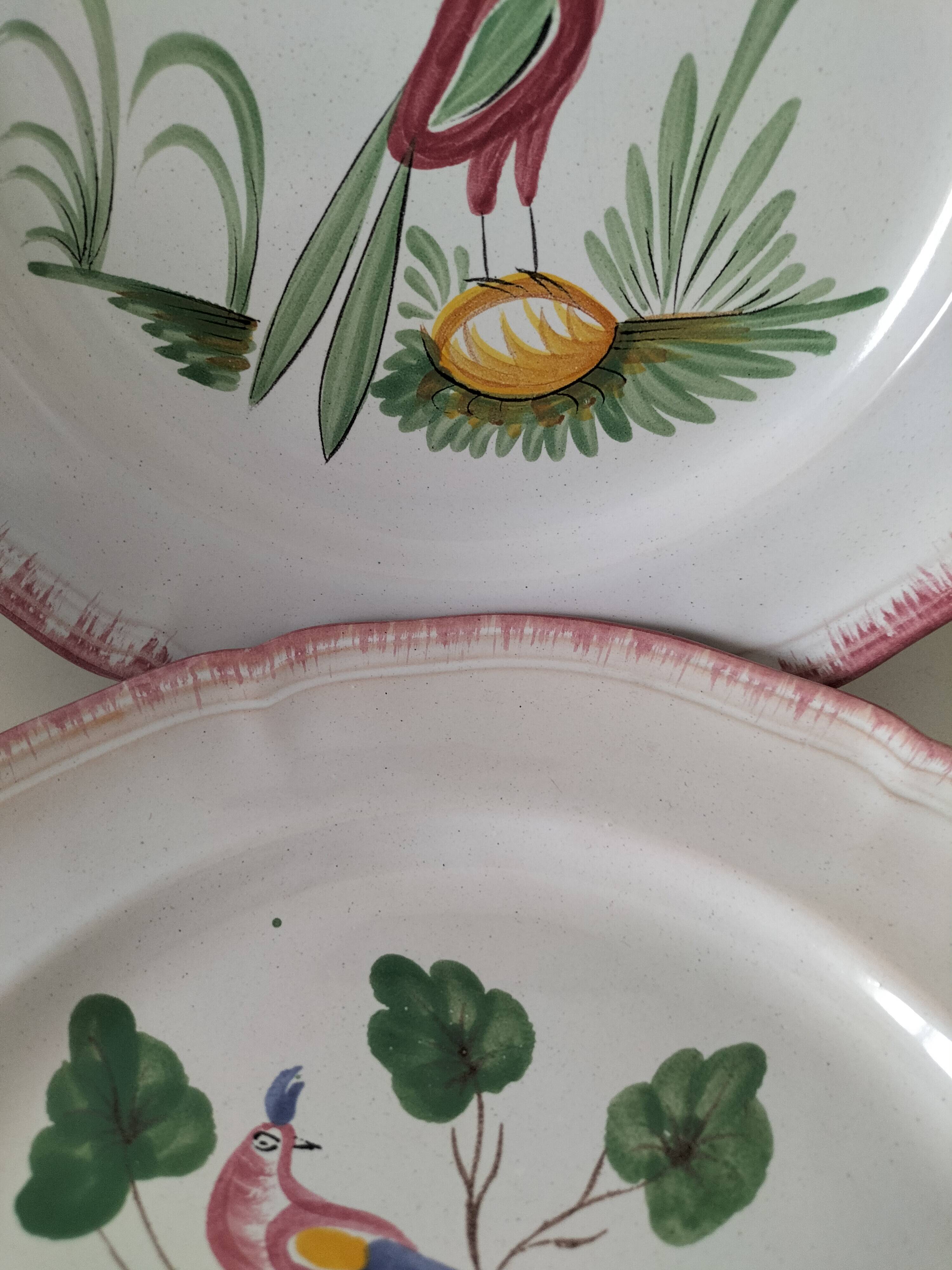 Set of 3 vintage Sainte-Radegonde earthenware plates