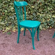 Set of 4 green bistro chairs