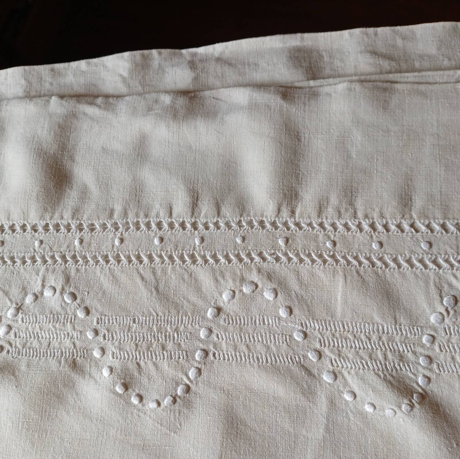 Old large linen and cotton sheet