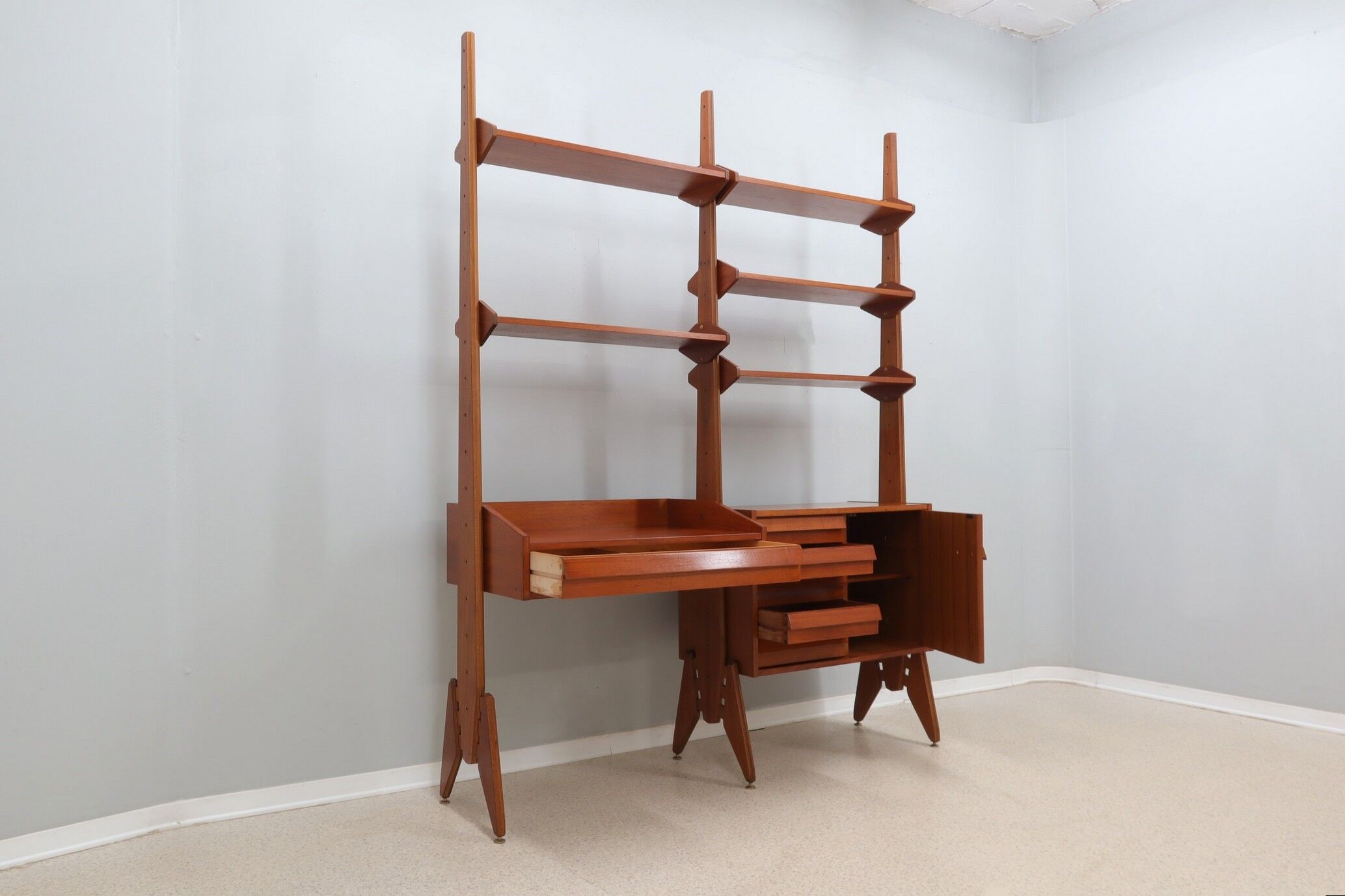 Mid century teak bookcase av arredamenti 1960s