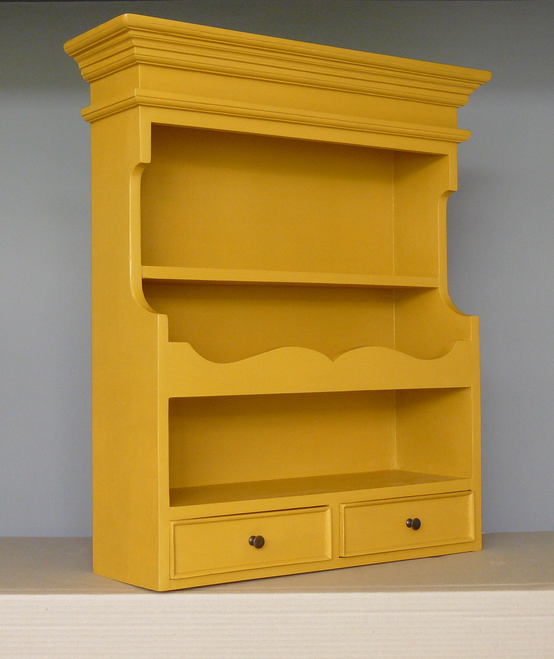 Waxed painted wood shelf