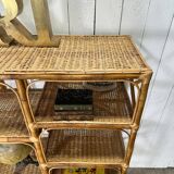 Bamboo and rattan shelf