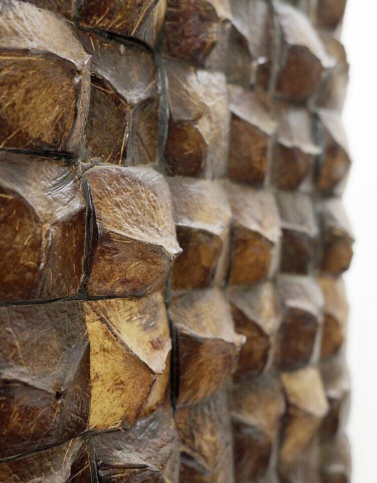 Pair of coconut mosaic shell plant holders