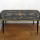 Grande table basse 1960' décor rococo & pieds compas