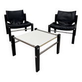 Pair of armchairs + ARKANA table by Maurice Burke