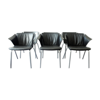 Lot de 6 fauteuils 'VM3' Vico par Vico Magistretti pour Fritz Hansen, 1990's