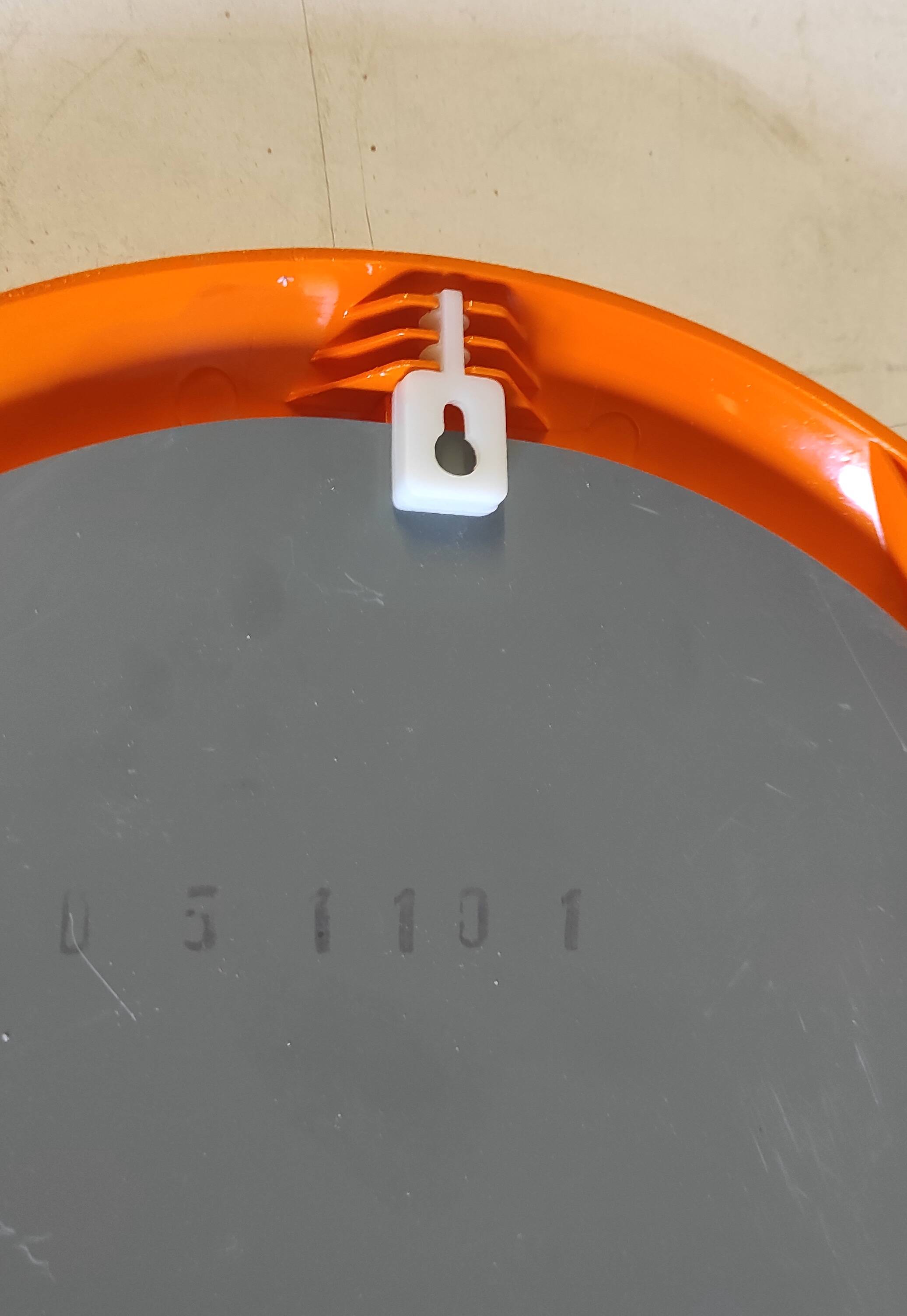 Orange oval mirror - 1970s
