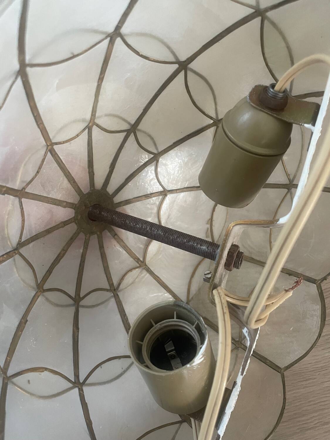 Vintage mother-of-pearl ceiling light