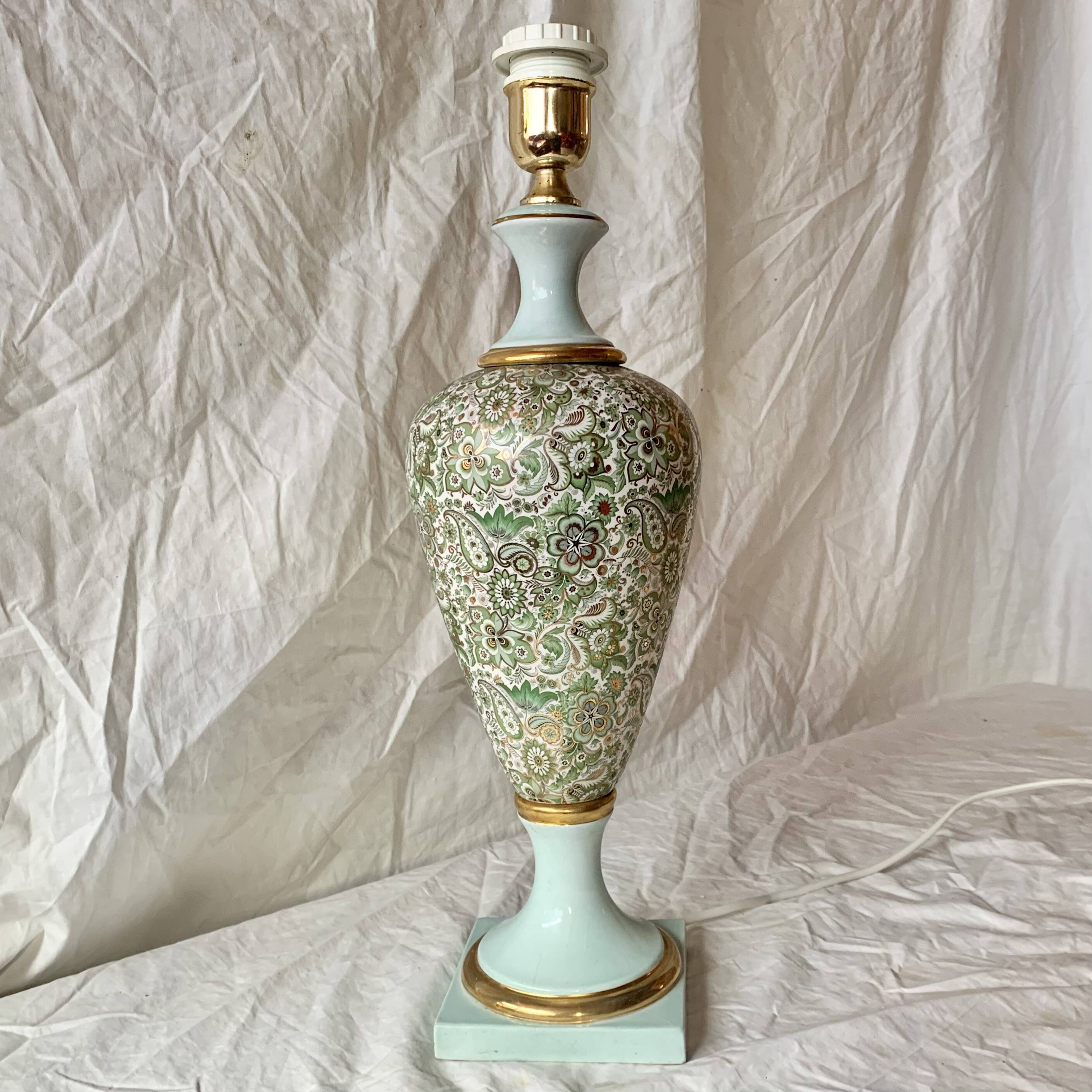 Old large porcelain lamp base - cashmere decor