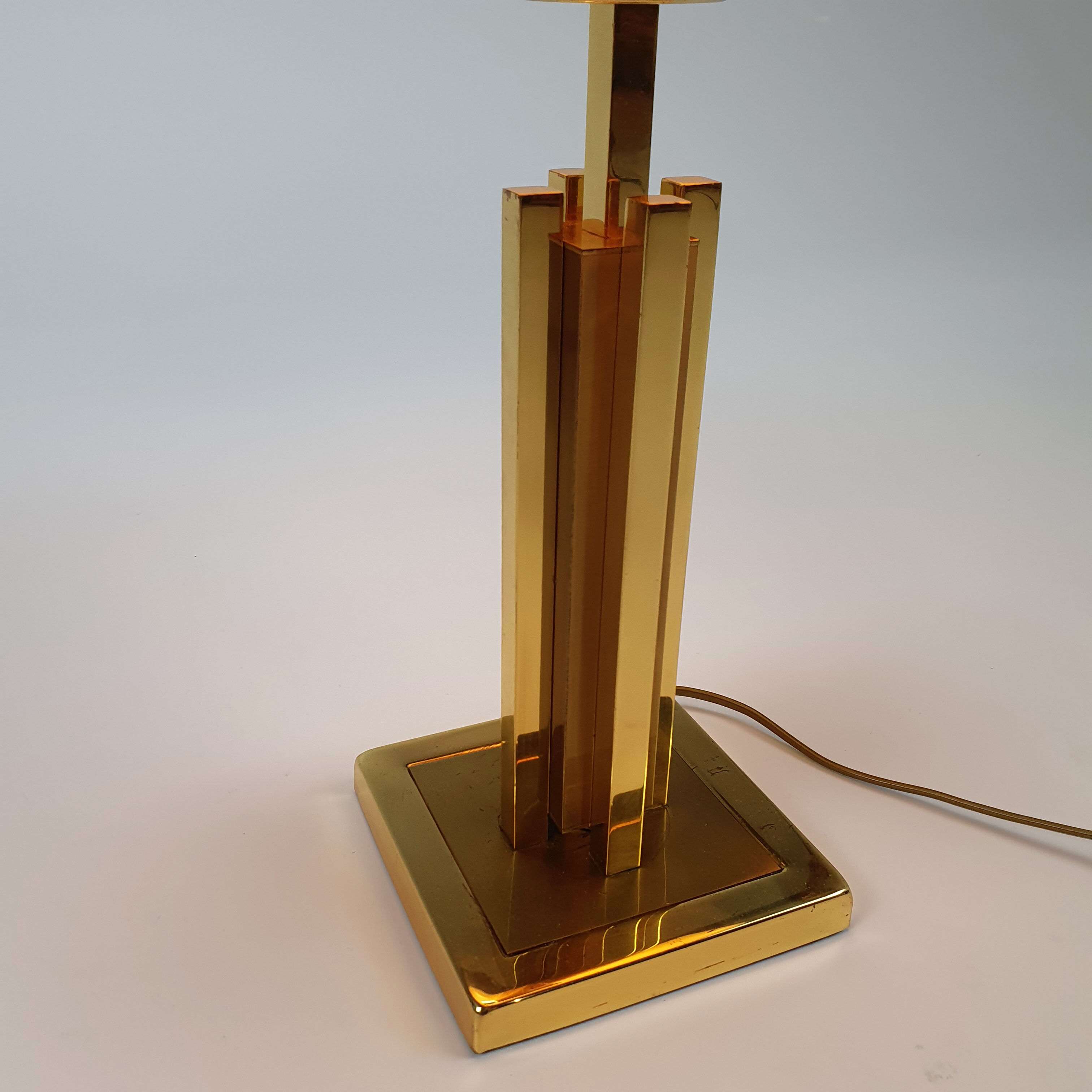 24kt Gold-plated table lamp, 1970s