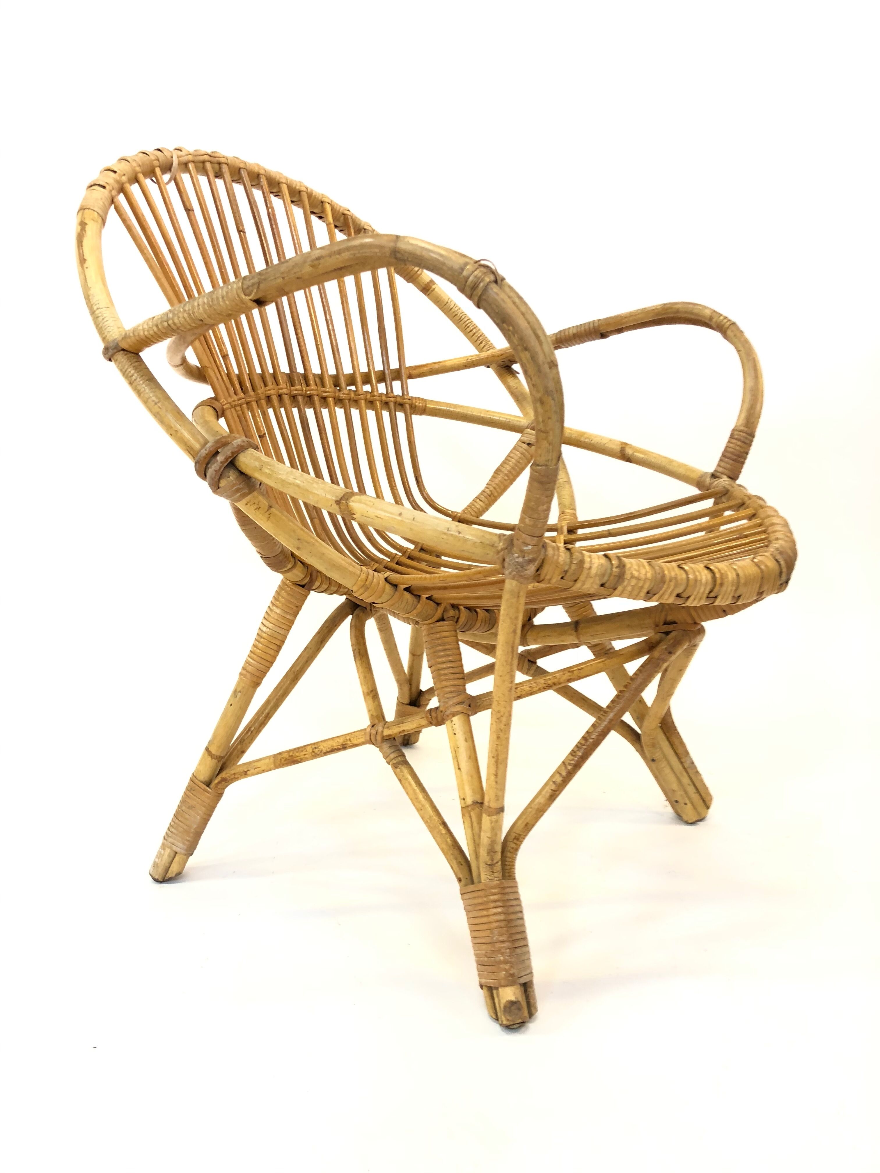 Fauteuil rotin Van Rohe Noordwolde, 1960