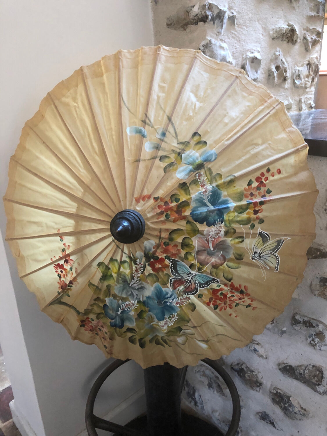 Vintage hand-painted Japanese umbrella