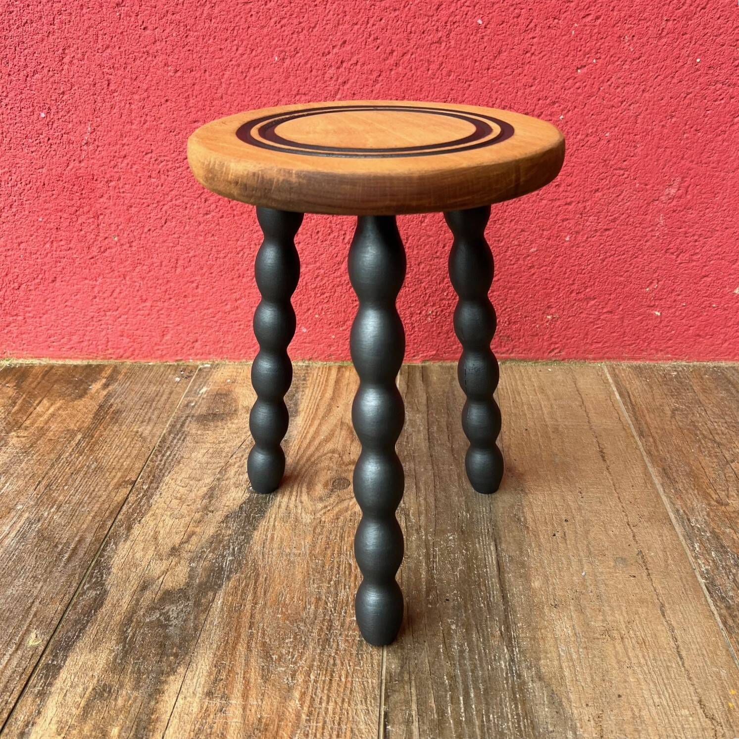 Wooden tripod stool