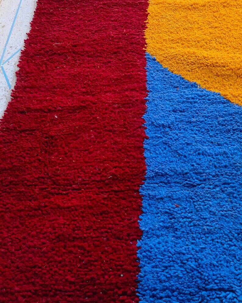 Handmade traditional pure wool carpet for the hallway, size 75x300 cm.