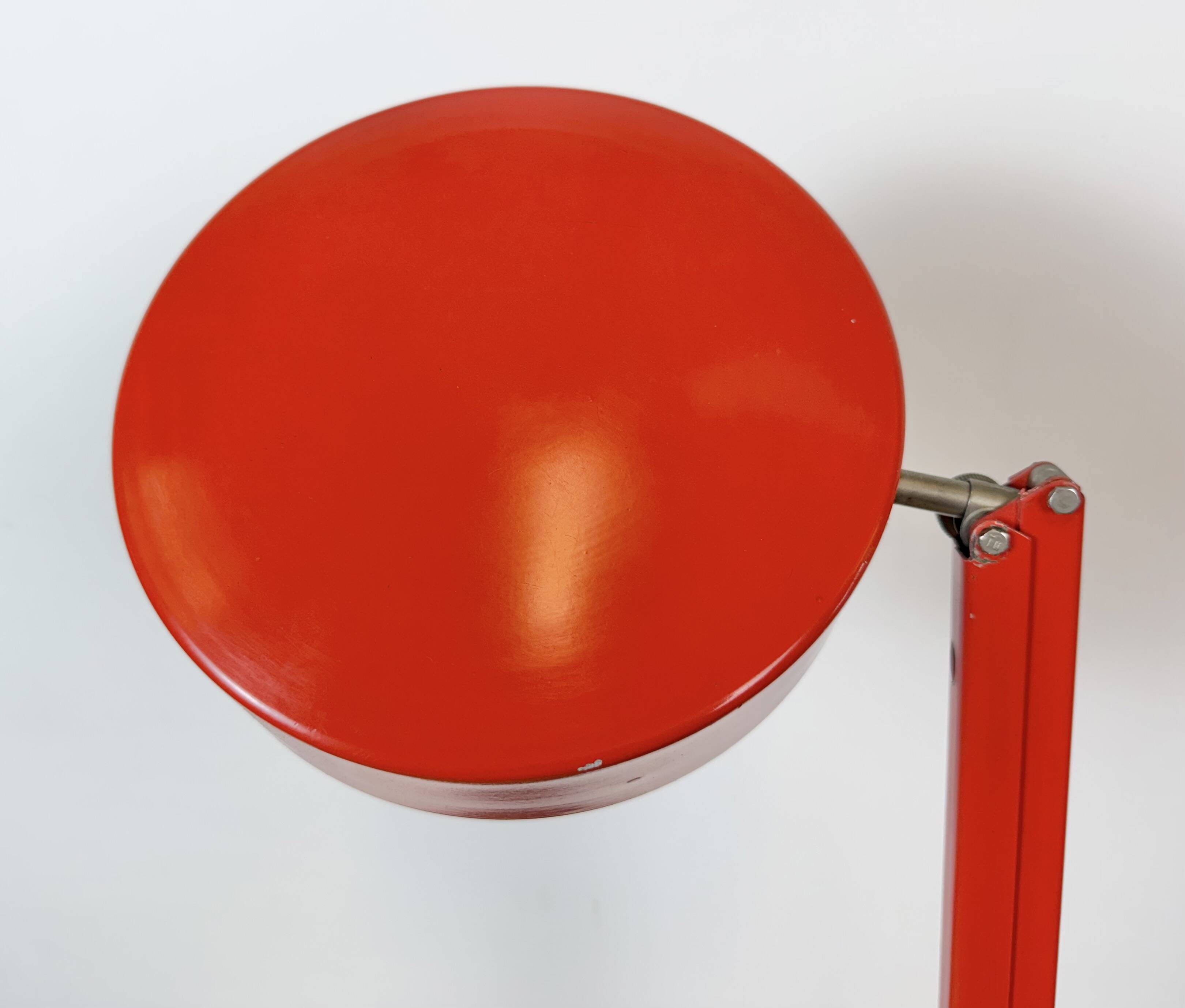 Vintage Red Adjustable Table Lamp, 1970s
