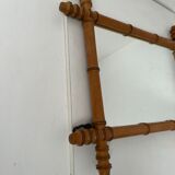 Turned wooden mirror bamboo style 1900s