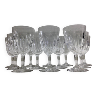 Baccarat – 12 Baccarat Crystal Water Glasses Casino Model