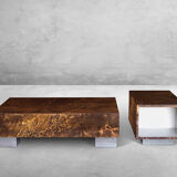 Set of low tables solar flare pattern by Guy Lefevre for Roset line