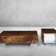 Set of low tables solar flare pattern by Guy Lefevre for Roset line