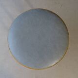 Baumann low stool, circa 1950/60, leatherette seat, curved wood