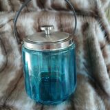Bonbonnière en verre bleu