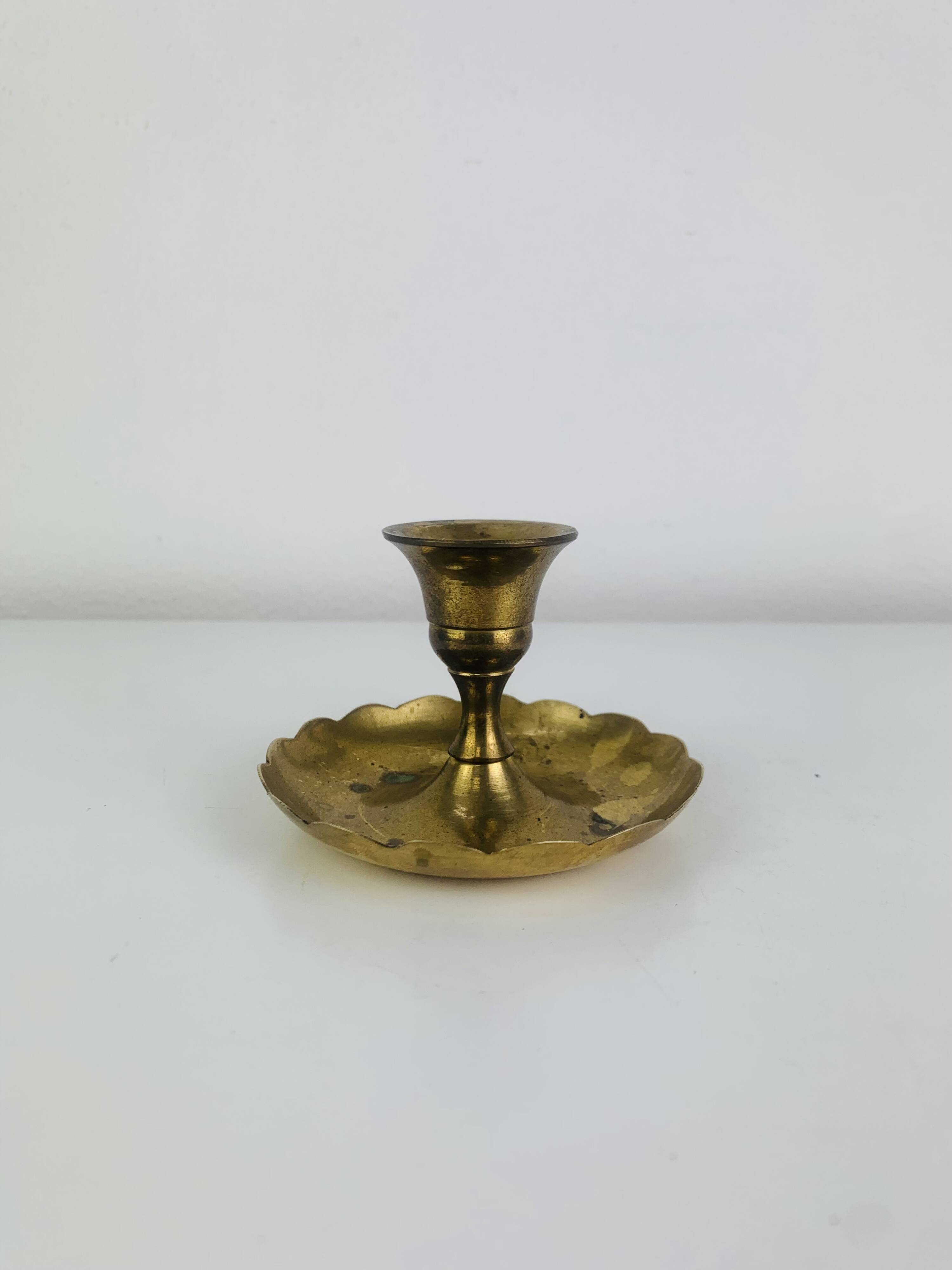 Vintage gold-plated brass candlestick