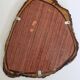 Vintage mirror with live edges in burl wood, signed, 1970s, 36 cm