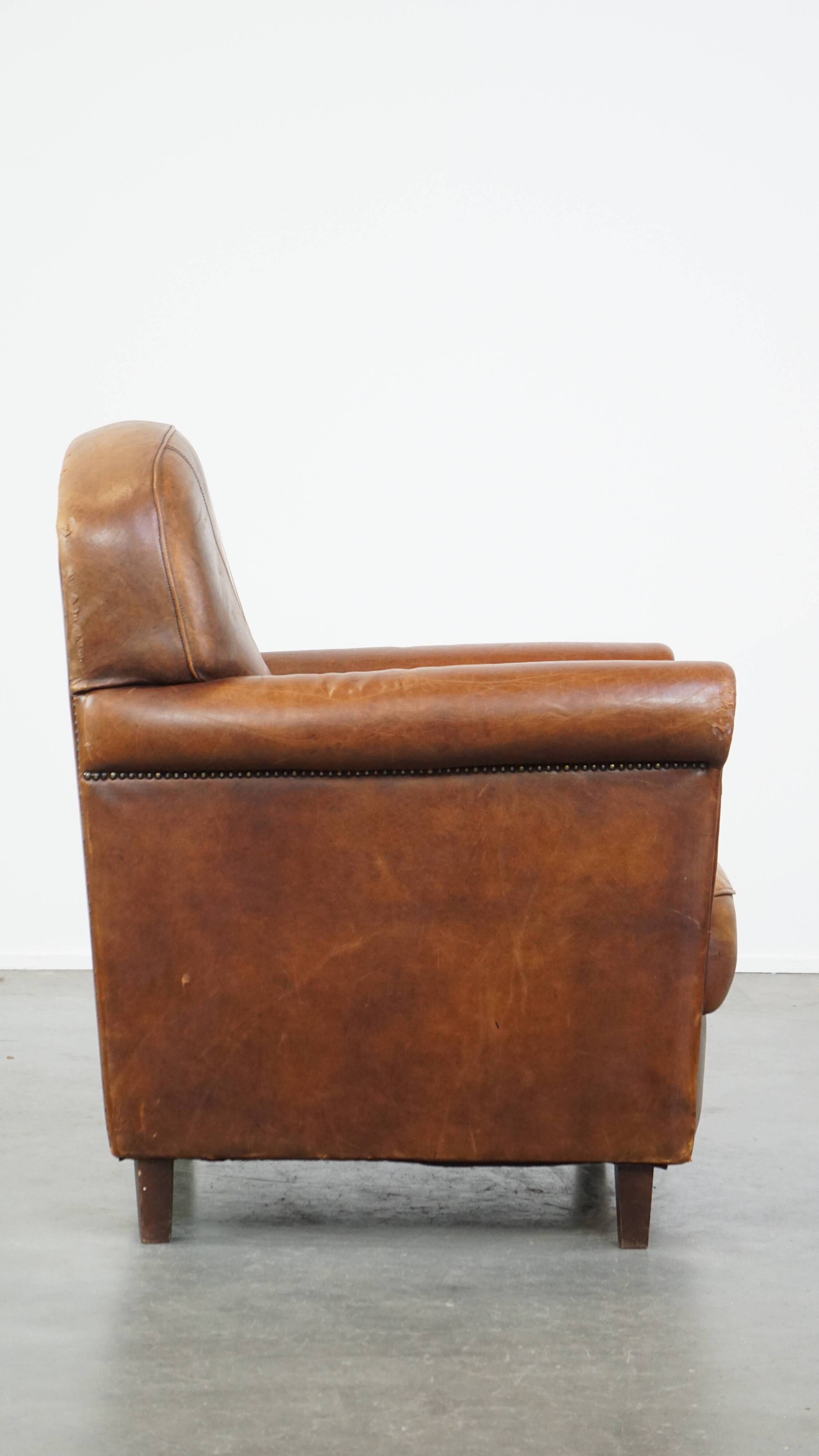 Comfortable Sheepskin Leather Armchair
