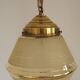 Art Deco ceiling light in yellow and gold glass and brass, France