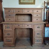 Antique desk with 15 drawers, professional furniture.