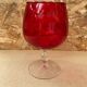 Antique empoli red & clear glass footed vase vintage