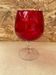 Antique empoli red & clear glass footed vase vintage