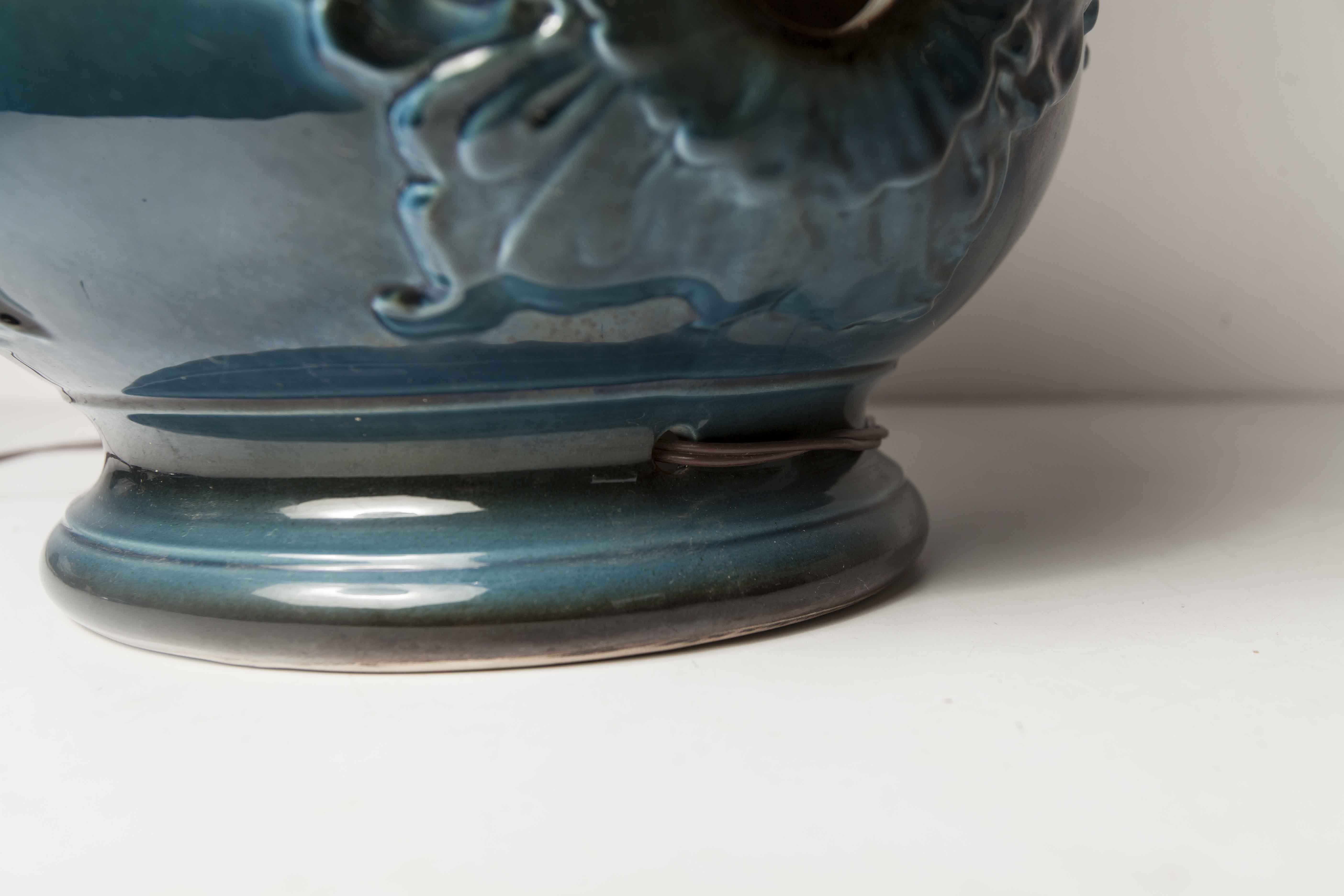 70's beige blue floor lamp