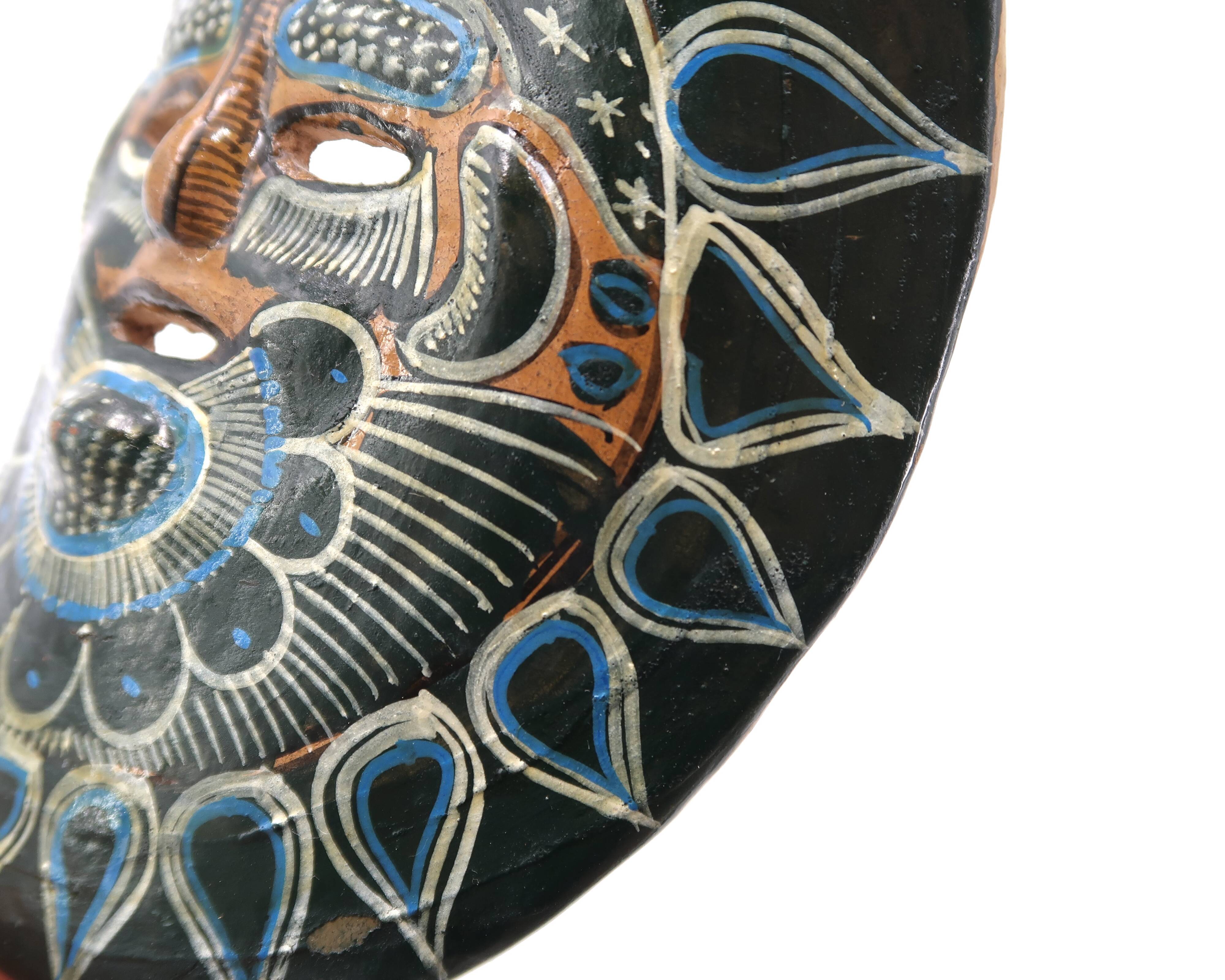 Black Mexican ceramic mask, South America, 1970s