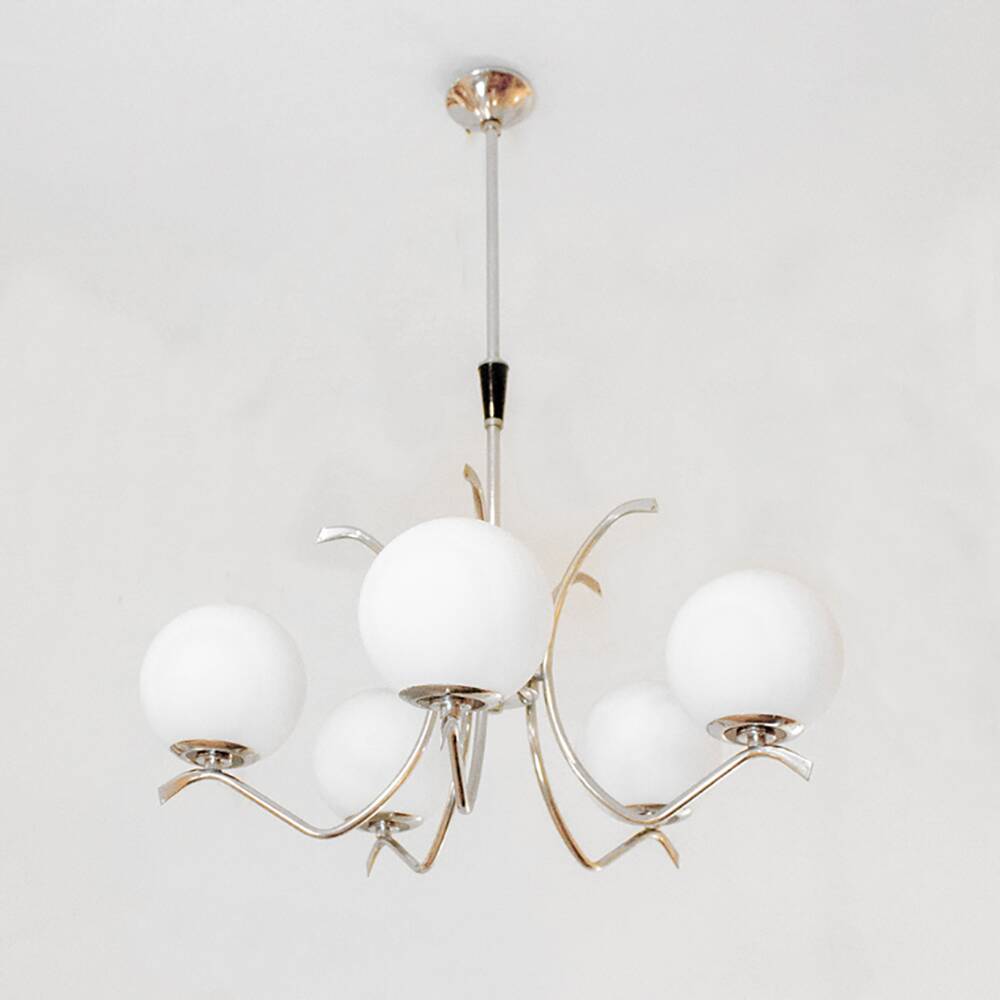 Lustre Space Age 5 Globes, Espagne, années 1970