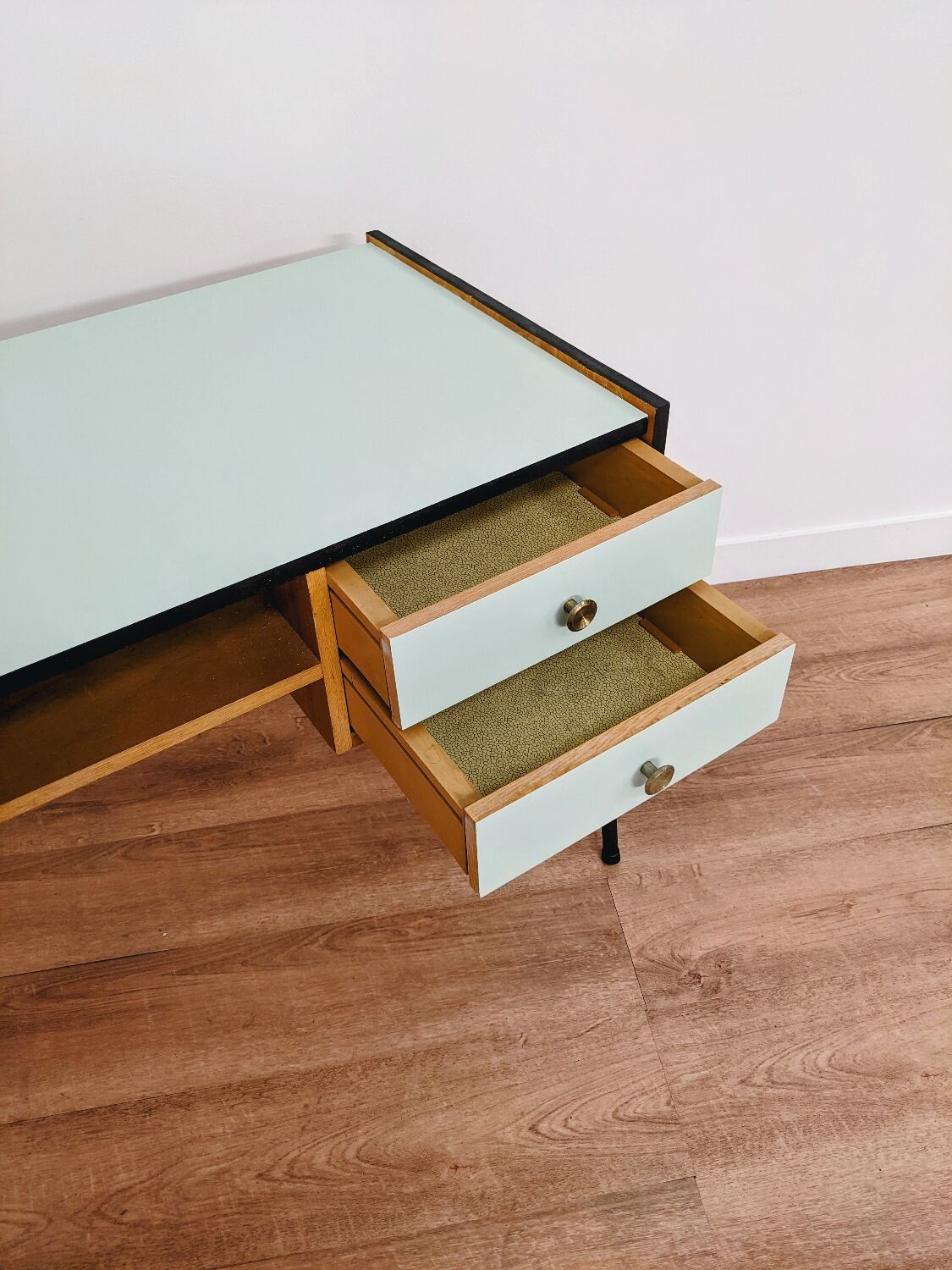 Vintage Scandinavian-style wooden desk