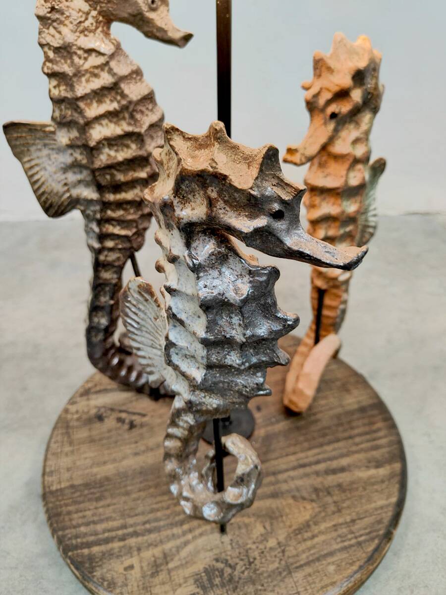 Vintage ceramic seahorse table lamp 'Sea spirit'
