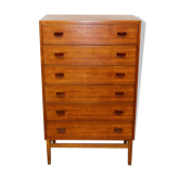 "Tallboy" chest of drawers in teak, Poul Volther, Denmark, 1960
