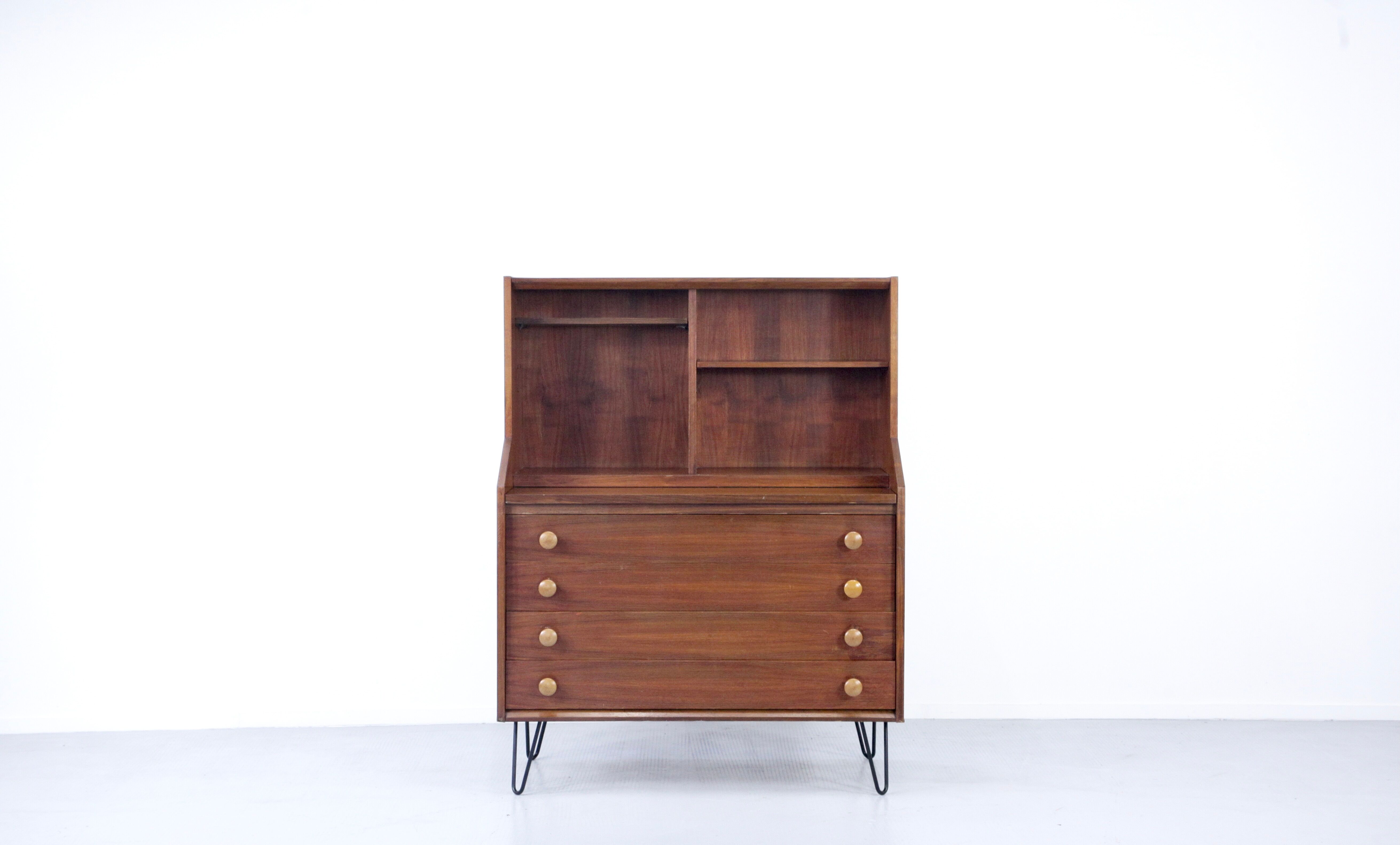 Italian midcentury bureau in teak