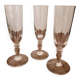 Set of 3 crystal champagne glasses