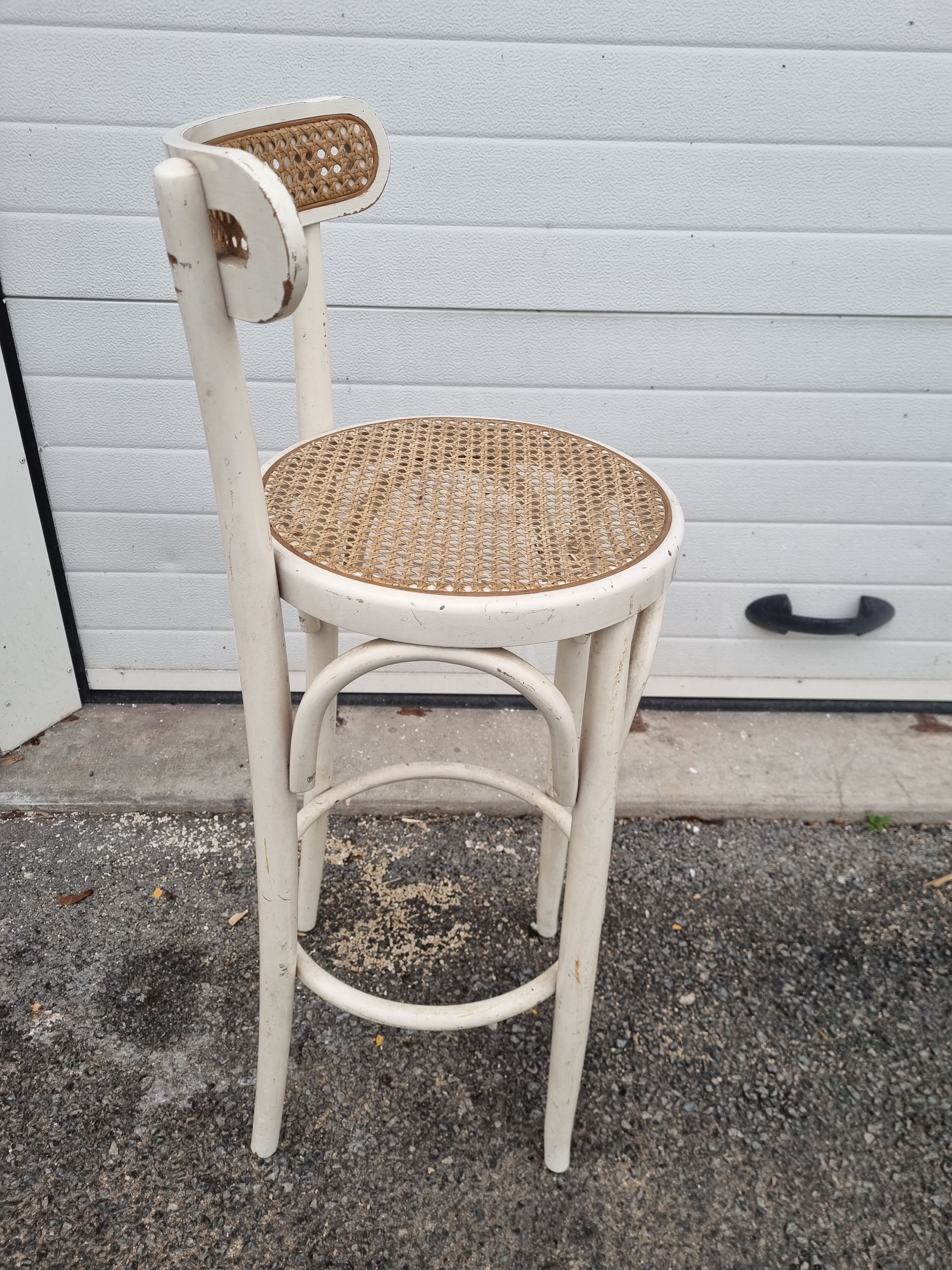 High rattan stool from 1970