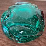 Cendrier / vide poche  murano bullé dans un vert Menthe