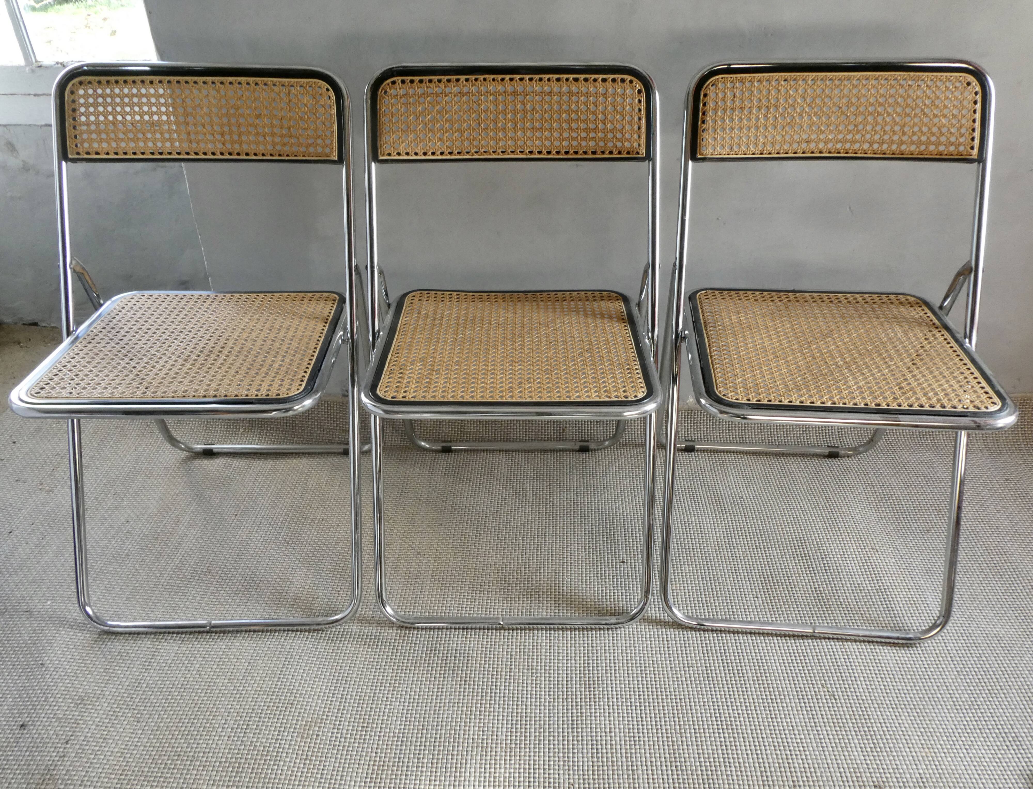 3 Elios Colle folding chairs by Elsa Italy, 70s-80s