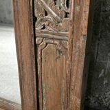 Large mirror - Indian carved wooden headboard