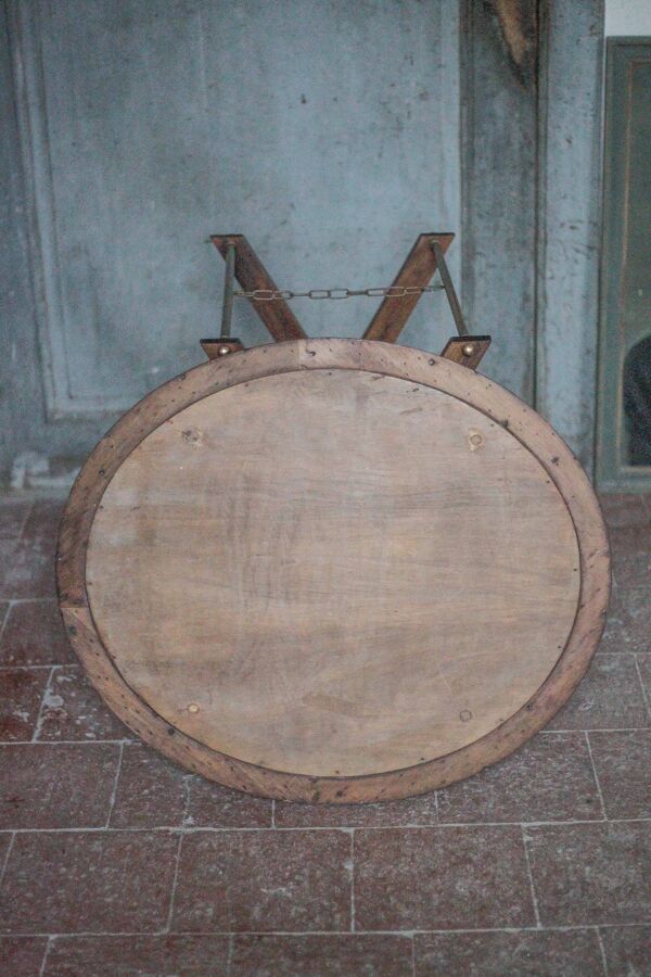 Petite table basse pliante avec plateau bois et laiton Napoléon III style