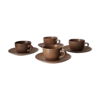 Set of 4 cups and under cups in sandstone