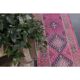 1970s vintage Turkish Oushak diamond wool runner