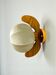 Italian "Cocoon" wall light, resin and pine wood, circa 1970s
