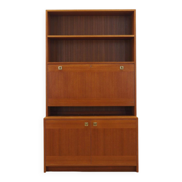 Danish Teak Shelving Unit with Bar Cabinet, 1970s