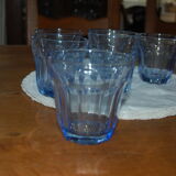6 Vintage blue glasses